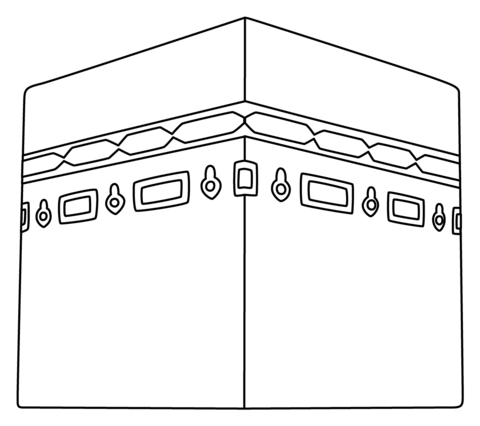 Kaaba Emoji From Structures Coloring Page